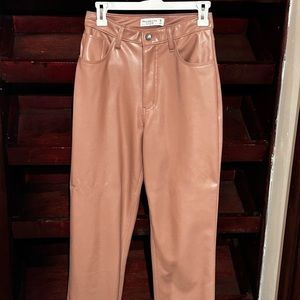 Abercrombie 90s Straight Ultra High Rise Leather Pants